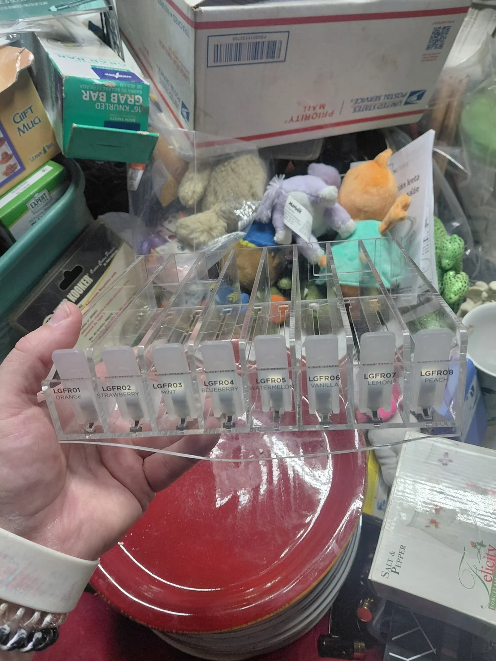 Plastic 8 Compartment Pusher Tray Makeup Organizer